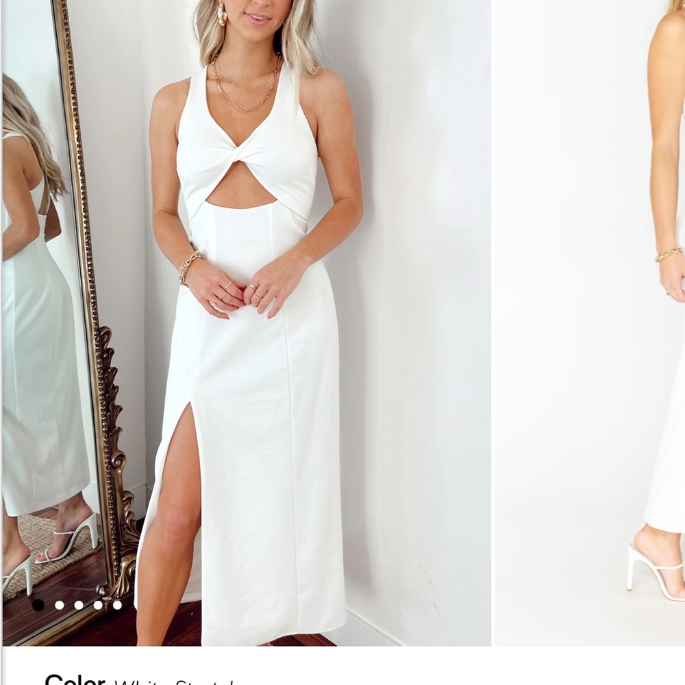 Mumu Weddings White Midi Bridal Dress - Shower, Rehearsal Dinner, Reception